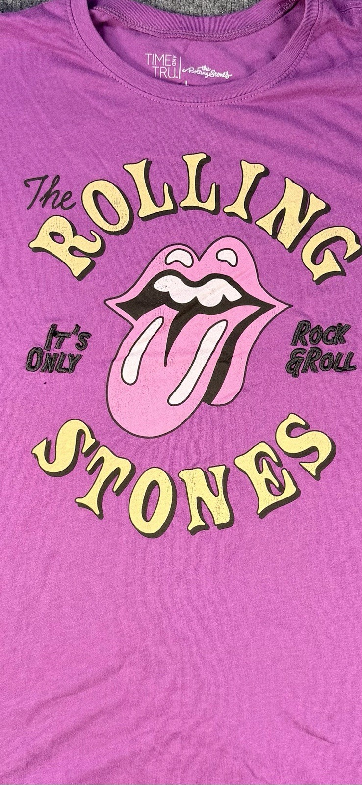 The Rolling Stones T Shirt Women’s Size Large Concert Tour Band Music Purple