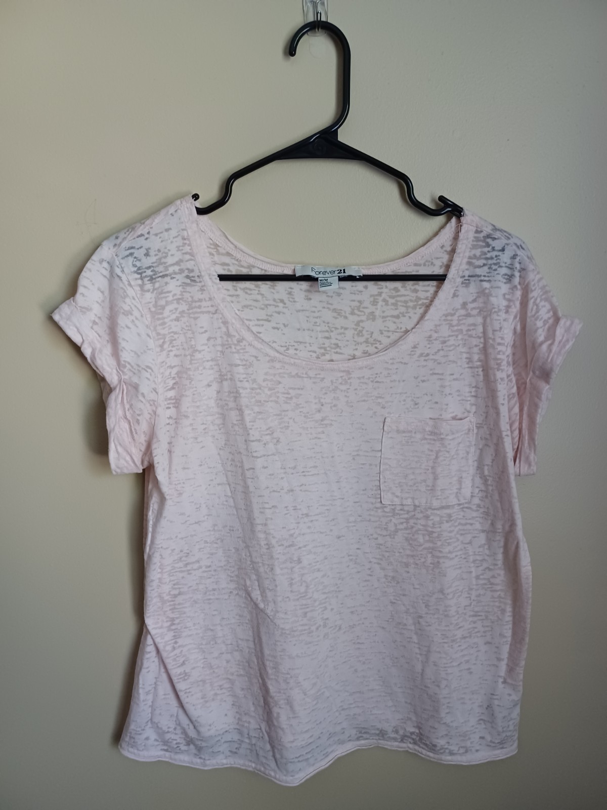 Women’s Size Medium Forever 21 Pink Cotton Polyester Light Weight Shirt Top