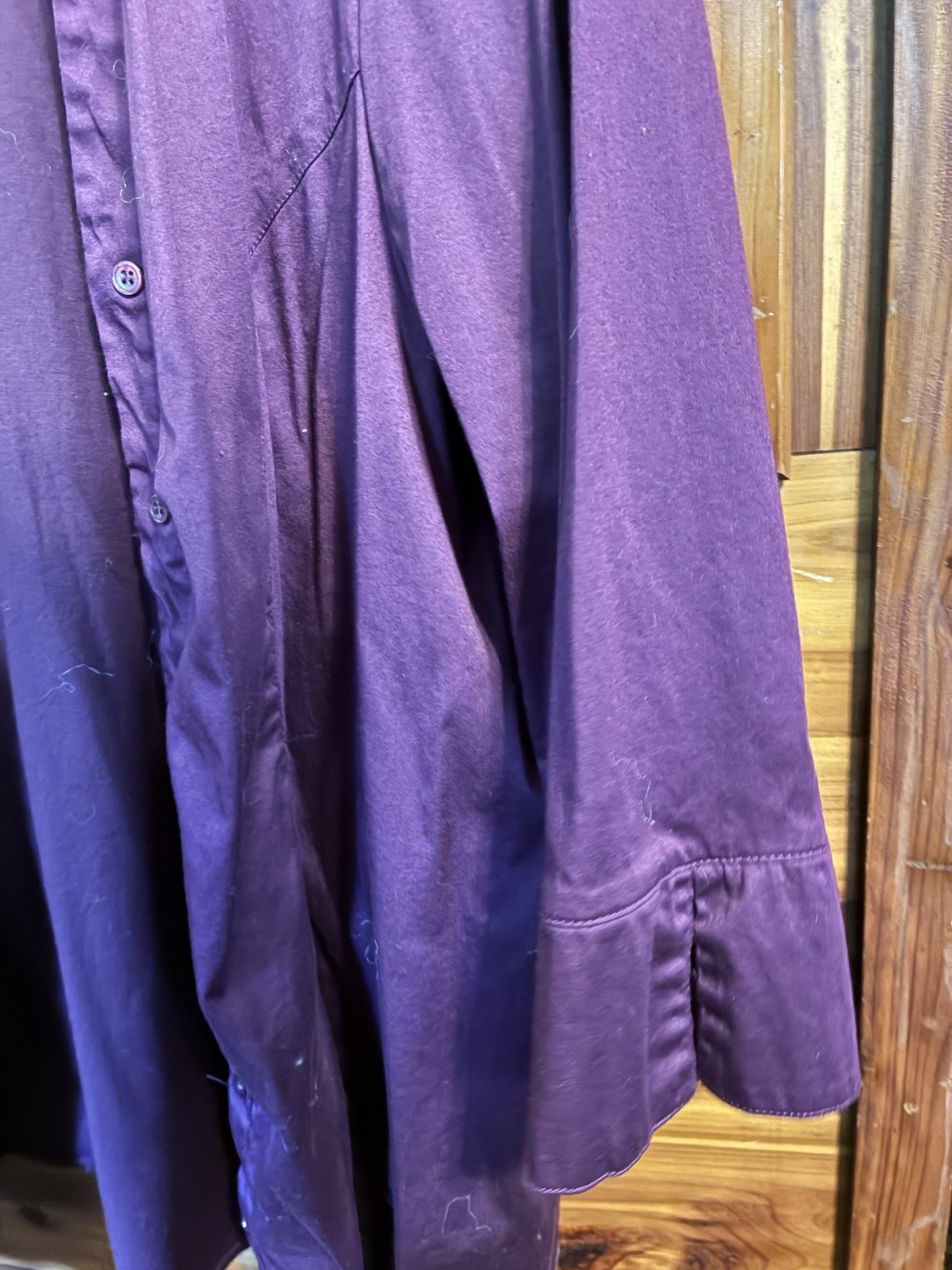 Fred David Woman’s 3X Deep Purple Button Down Blouse