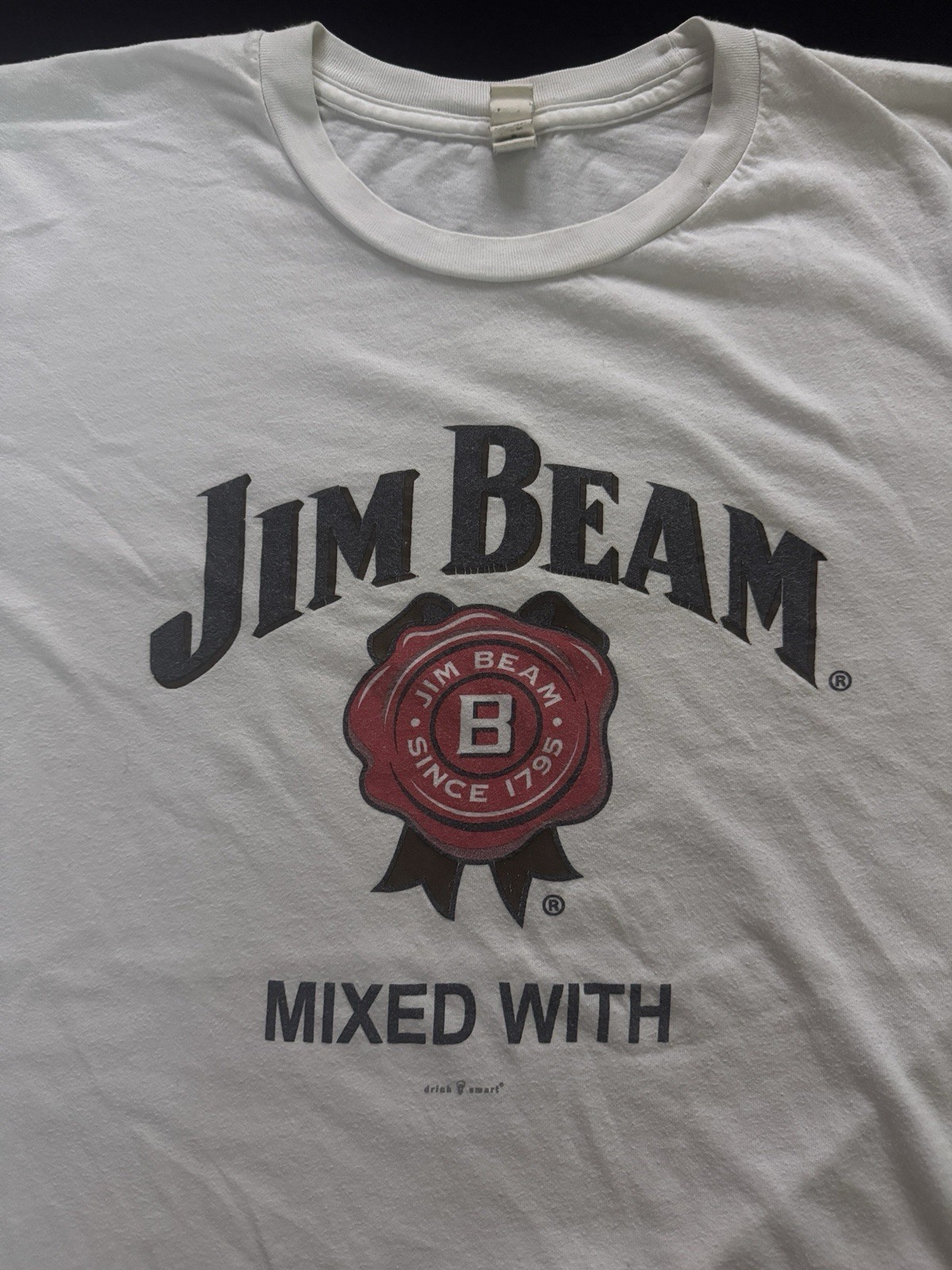 Vintage Jim Beam Bourbon Whiskey Graphic 100% Cotton T Shirt White Women’s L