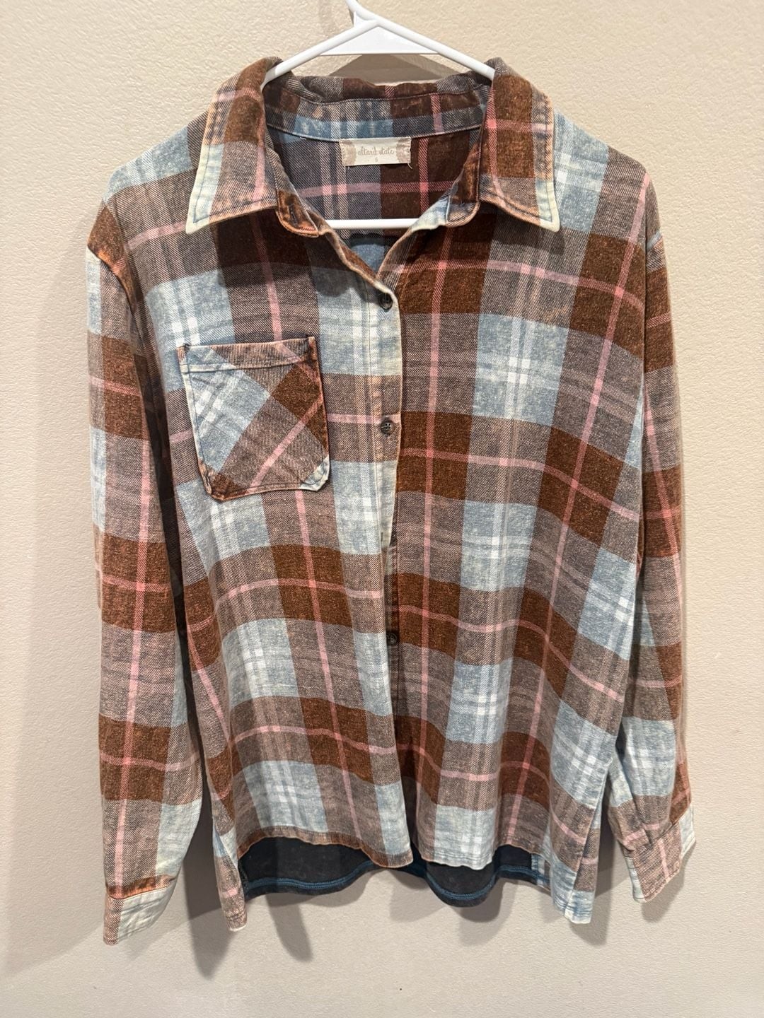 Altar’d State Nashville 1982 Patchwork Plaid Flannel Button-Up Shirt Sz.S
