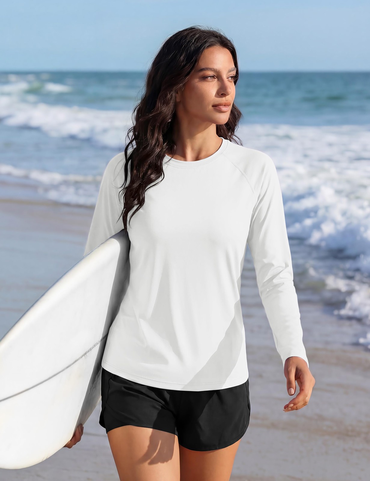 Women’s Long Sleeve Shirt Rash Guard UPF 50+ UV Sun Shirts Quick Dry Hiking Tops