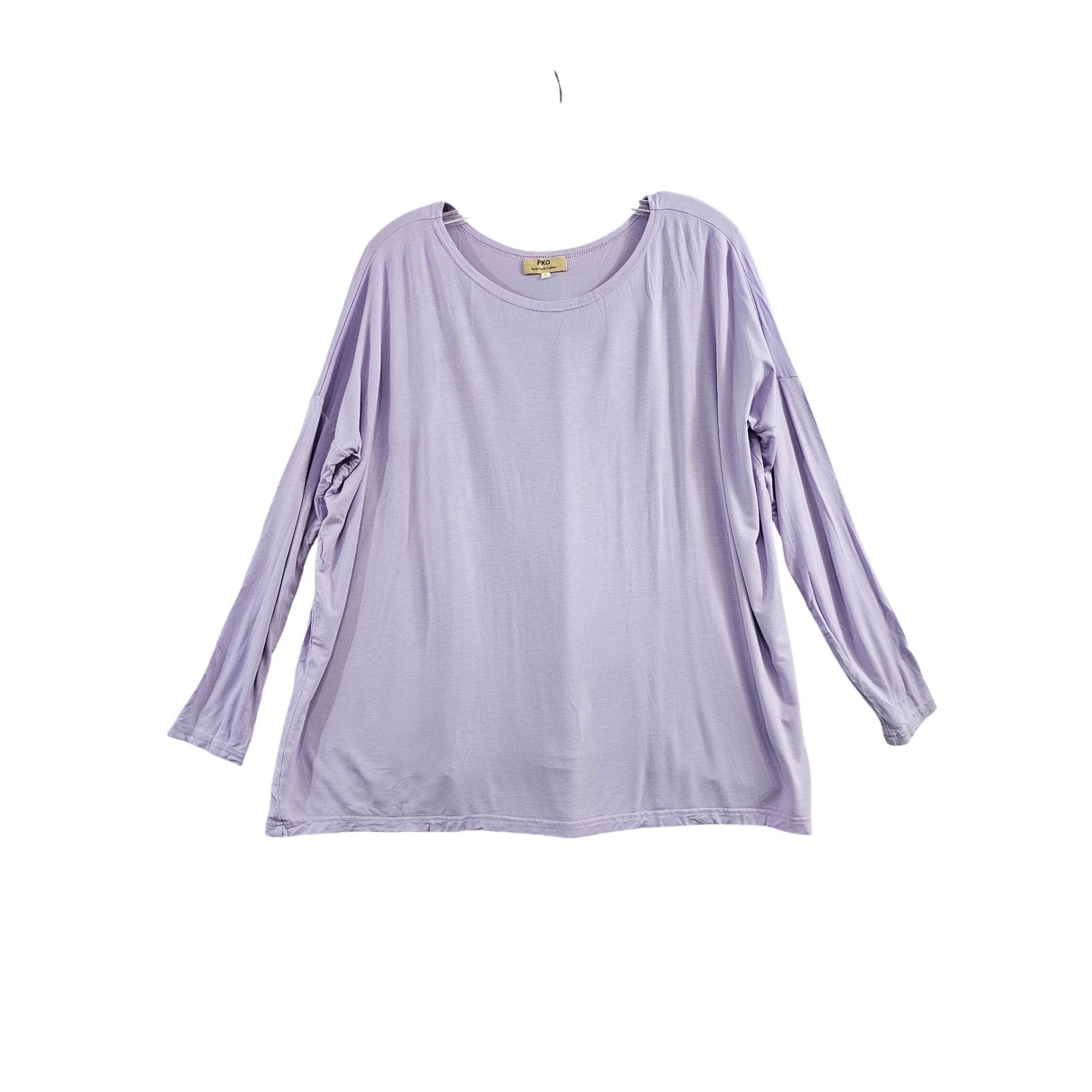 Piko Green Earth Fashion Lavender Bamboo Spandex Long Sleeve Top Boxy Oversize S