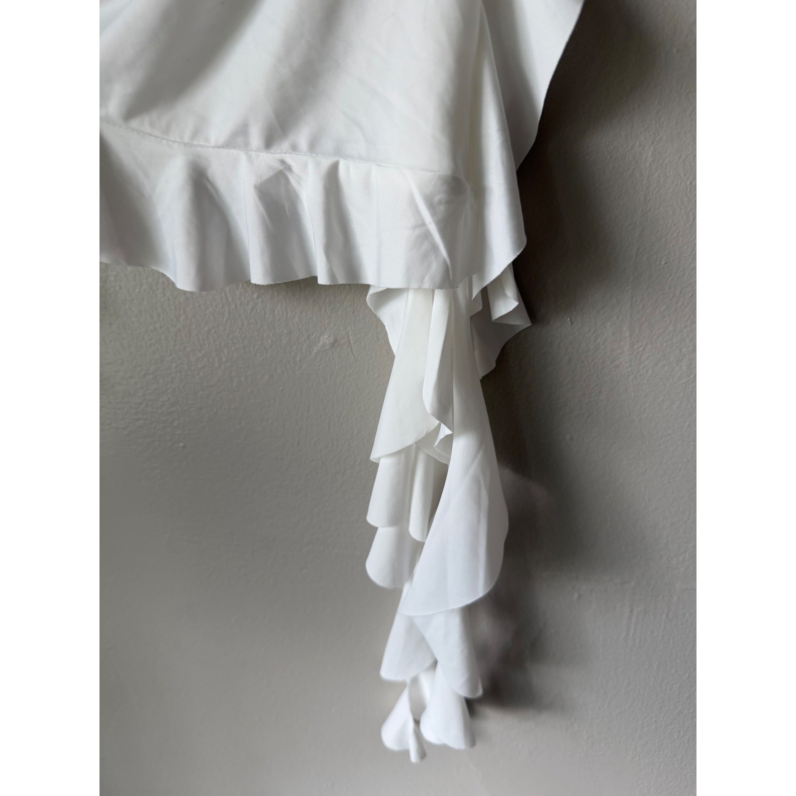 Thirty Thirty LA White Ruched Ruffle Asymmetrical Tube Top Large NWT