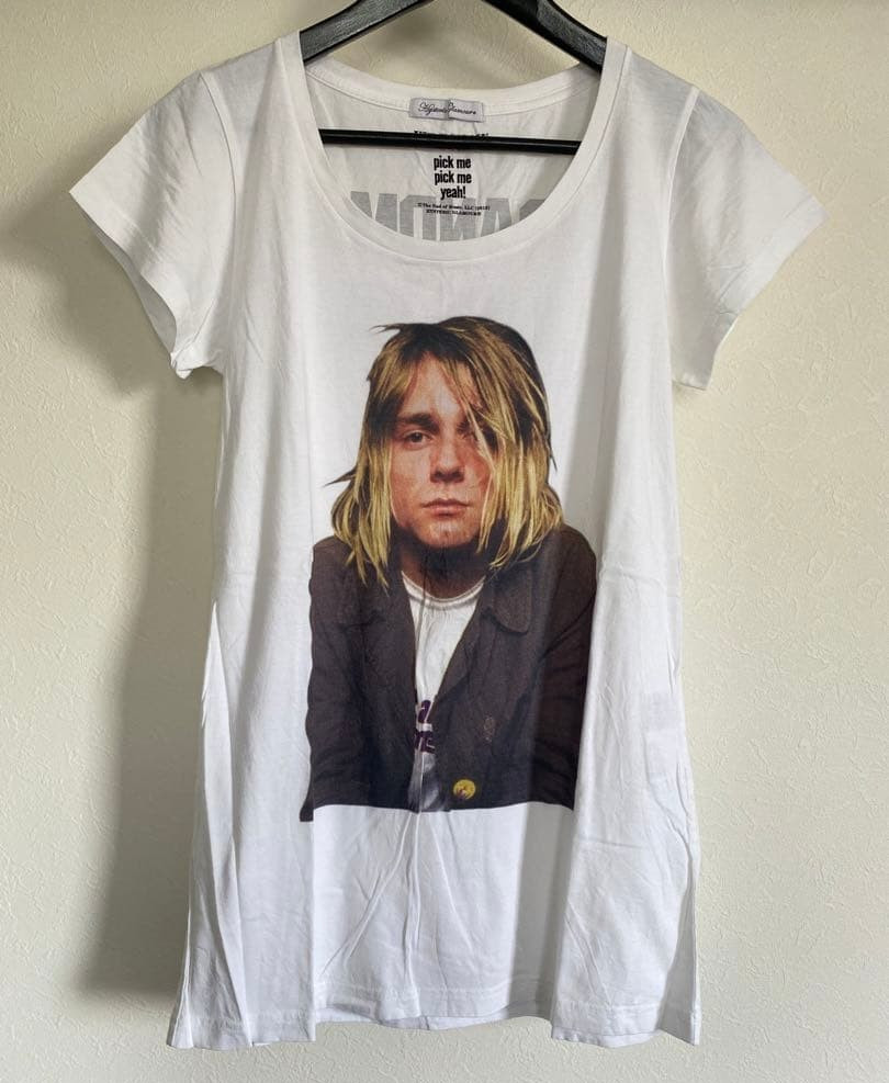 HYSTERIC GLAMOUR Kurt Cobain Photo Print T-Shirt FreeSize White USED from Japan