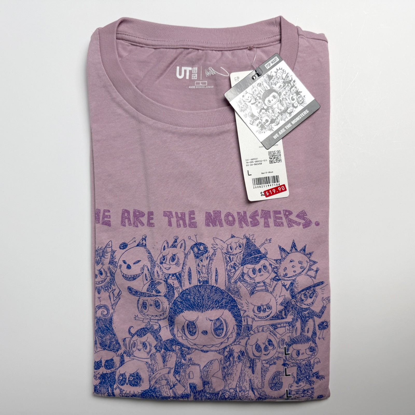 *Purple Size L* Uniqlo POP MART The Monsters Labubu UT Graphic Tee T-Shirt New