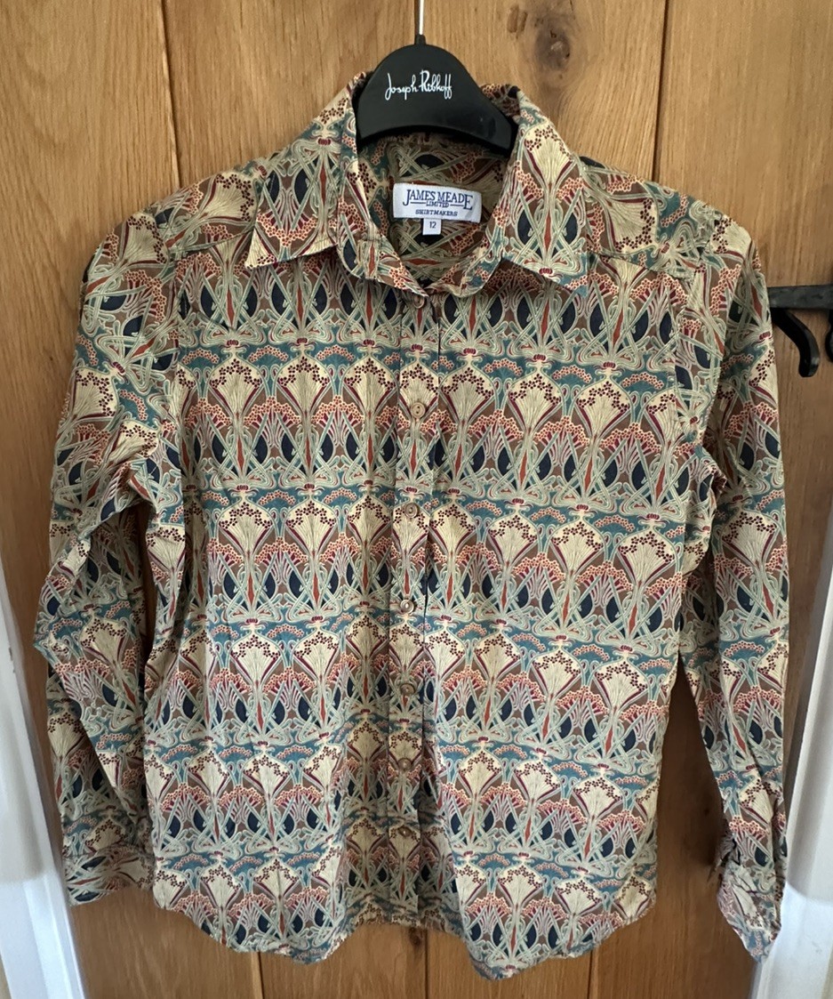 JAMES MEADE Liberty Pattern Tana Lawn Ianthe Print Fabric Cotton Shirt