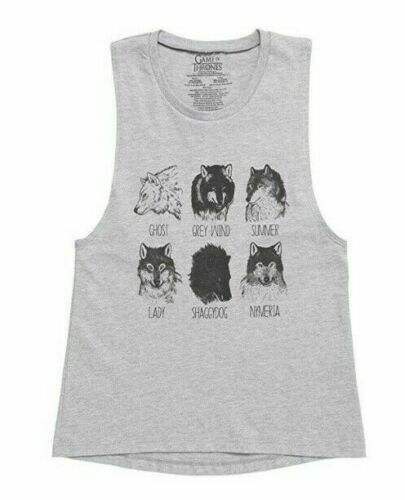 Game Of Thrones DIREWOLVES WOLF PETS OF STARK Girls Juniors Tank Top T-Shirt NWT