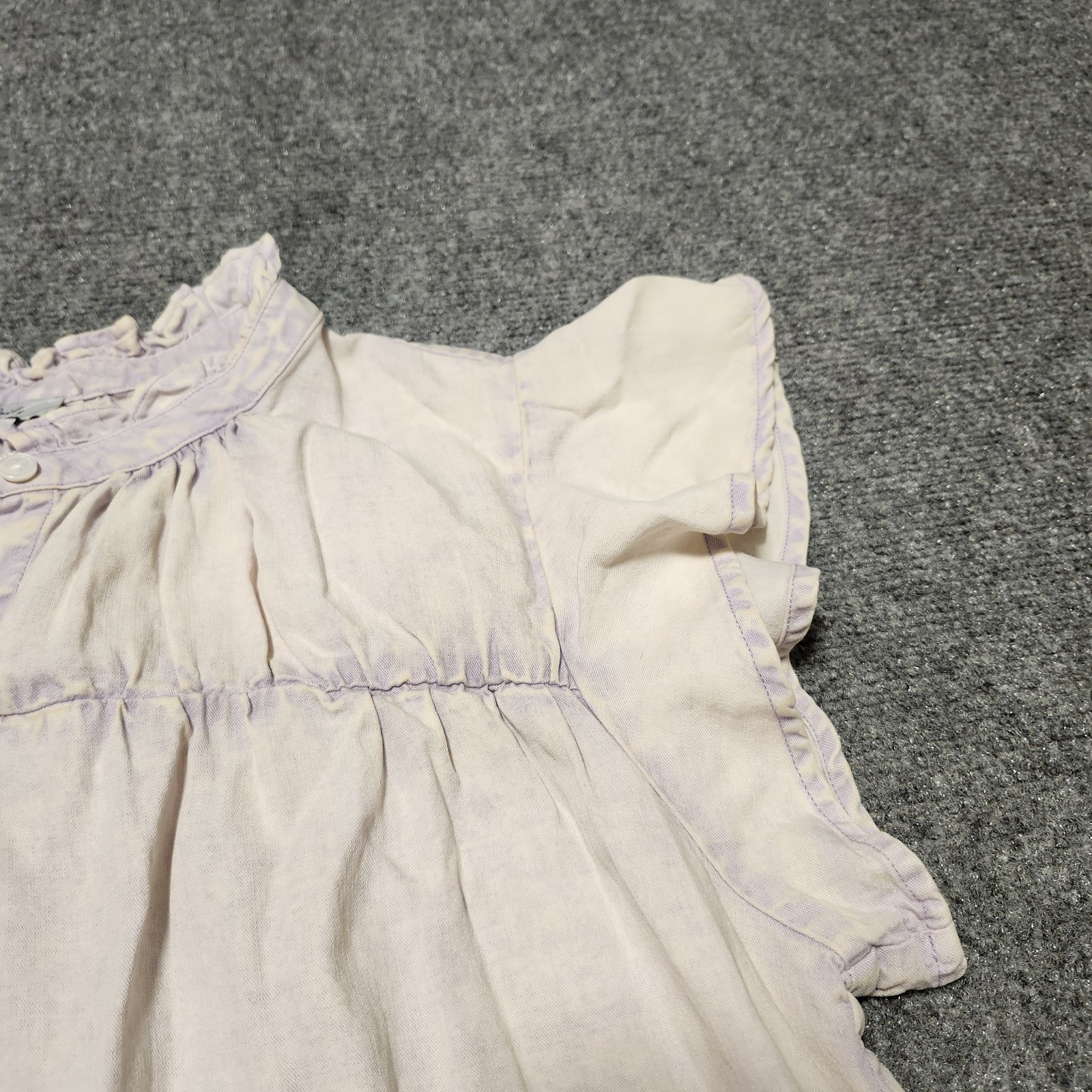 Rails Ruthie Top Womens Medium Lavender Acid Wash Button Up Linen Blend Romantic