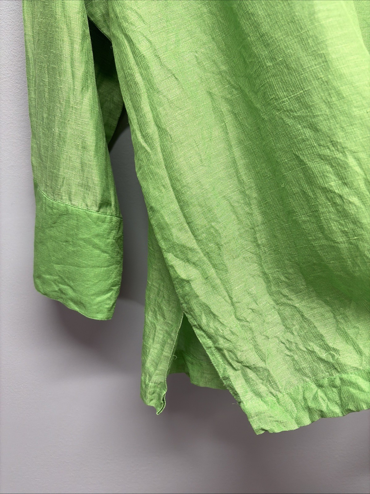 Coldwater Creek Blouse – Gorgeous Green Silk/Linen Blend Button-up – Size 2X