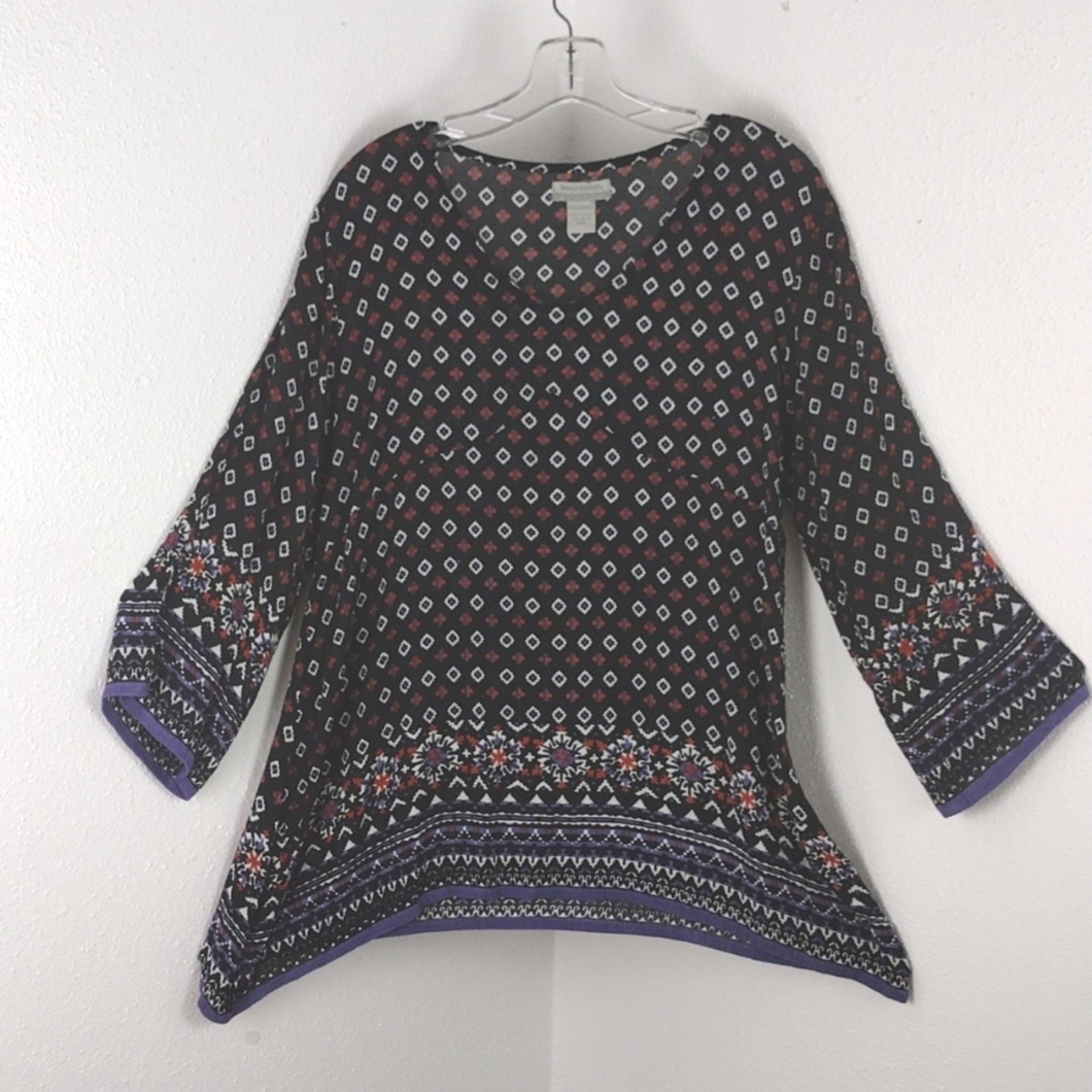 World Market Top Black with designs S/M