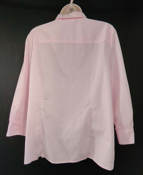 Studio Works Women’s L Light Sherbert Pink 3/4 Sleeve Blouse Top Button Up NEW N