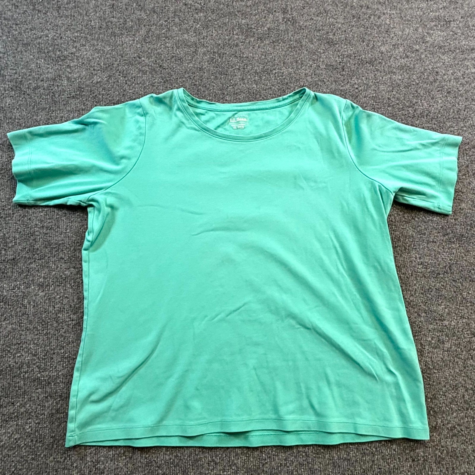 L.L. Bean T-Shirt Womens XL Green Cotton Casual Outdoor Summer Travel Streetwear