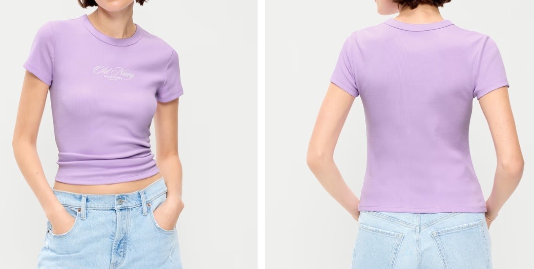 OLD NAVY Logo-Graphic Snug T-Shirt SZ: L Fresh Lilac (ORG: $19.99) – NEW