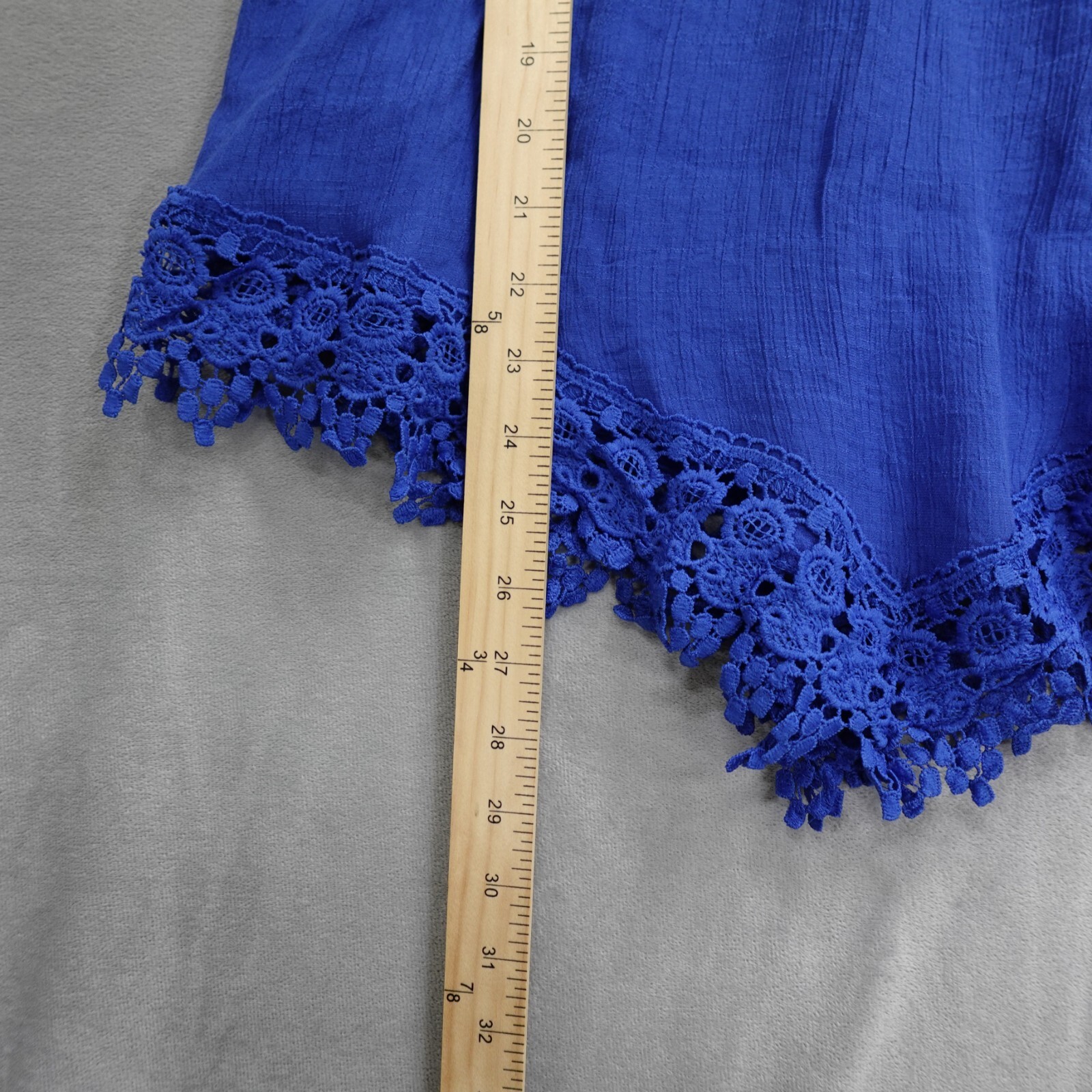 Linda Leal Women’s Large Blouse Blue Coastal Cruise Beachy Vacation Spring
