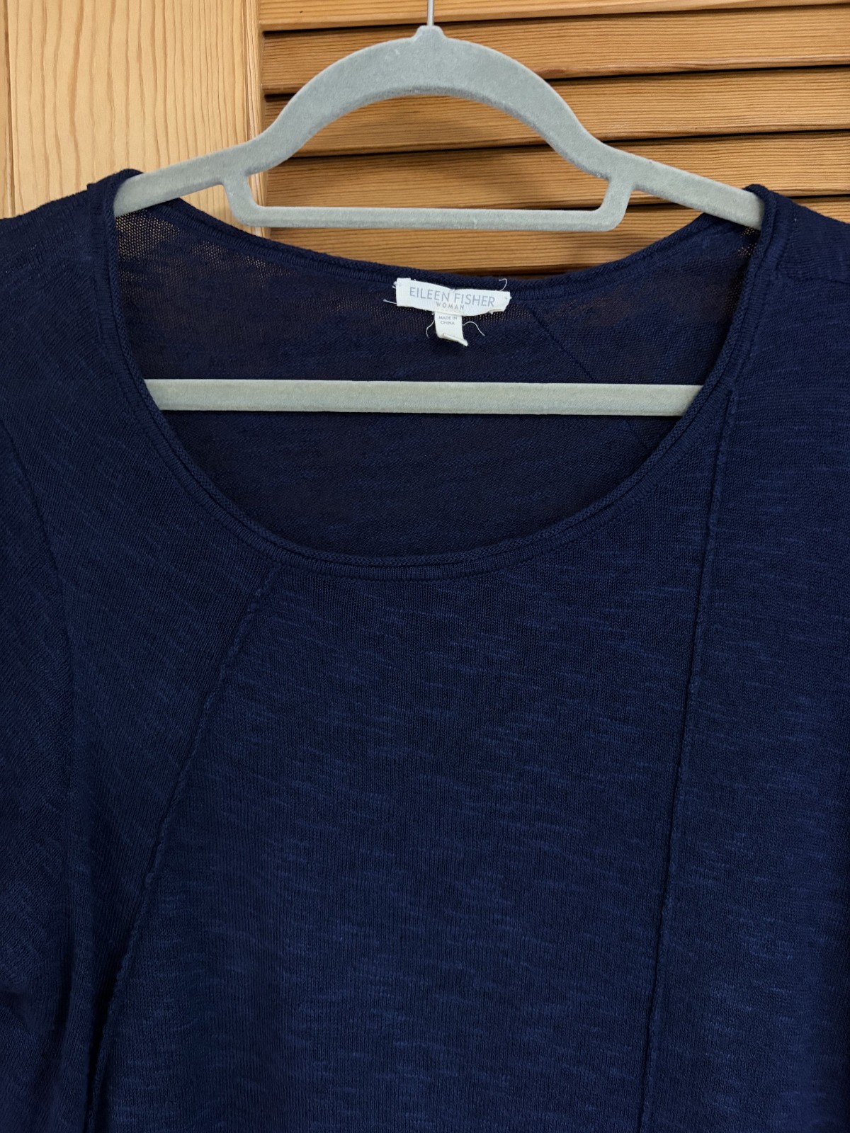 Eileen Fisher Woman Midnight Blue Linen/Cotton Scoop Neck Cap Slv Tunic Size 3X