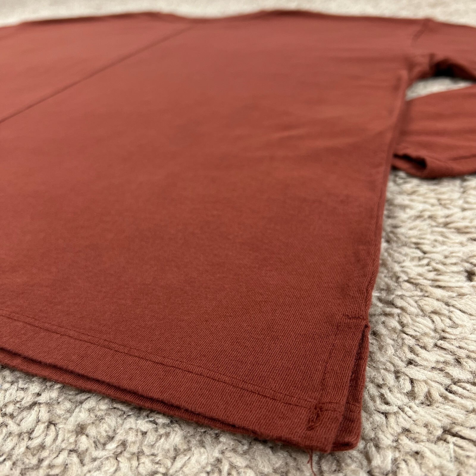 A NEW DAY Copper Basic Knit Long-Sleeve Crew Neck T-Shirt Womens XL Oversized