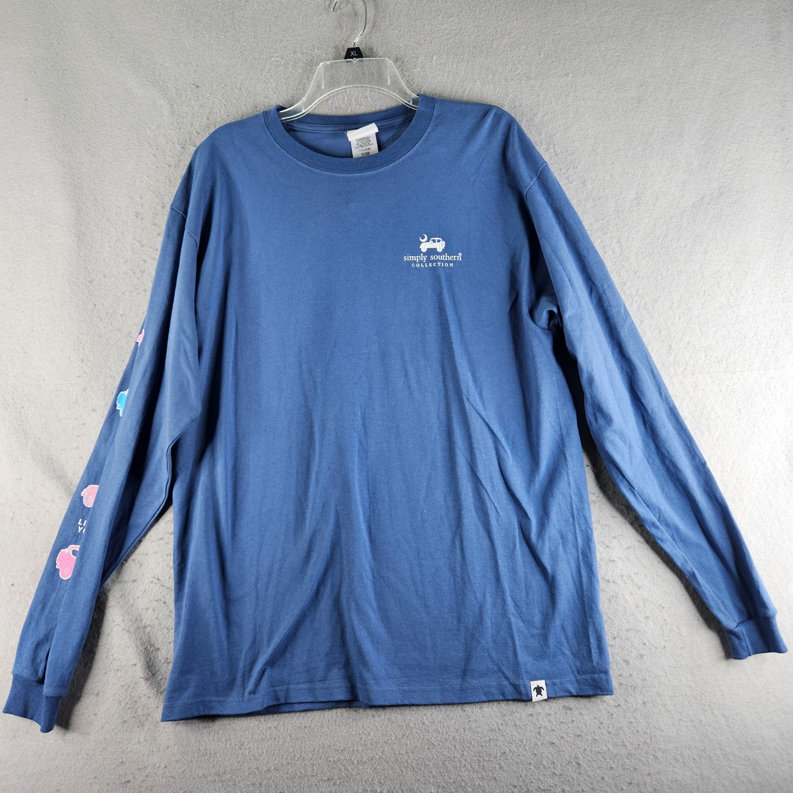 Simply Southern Shirt Womens Large Blue Mountain Retro Moon Rise Live Love