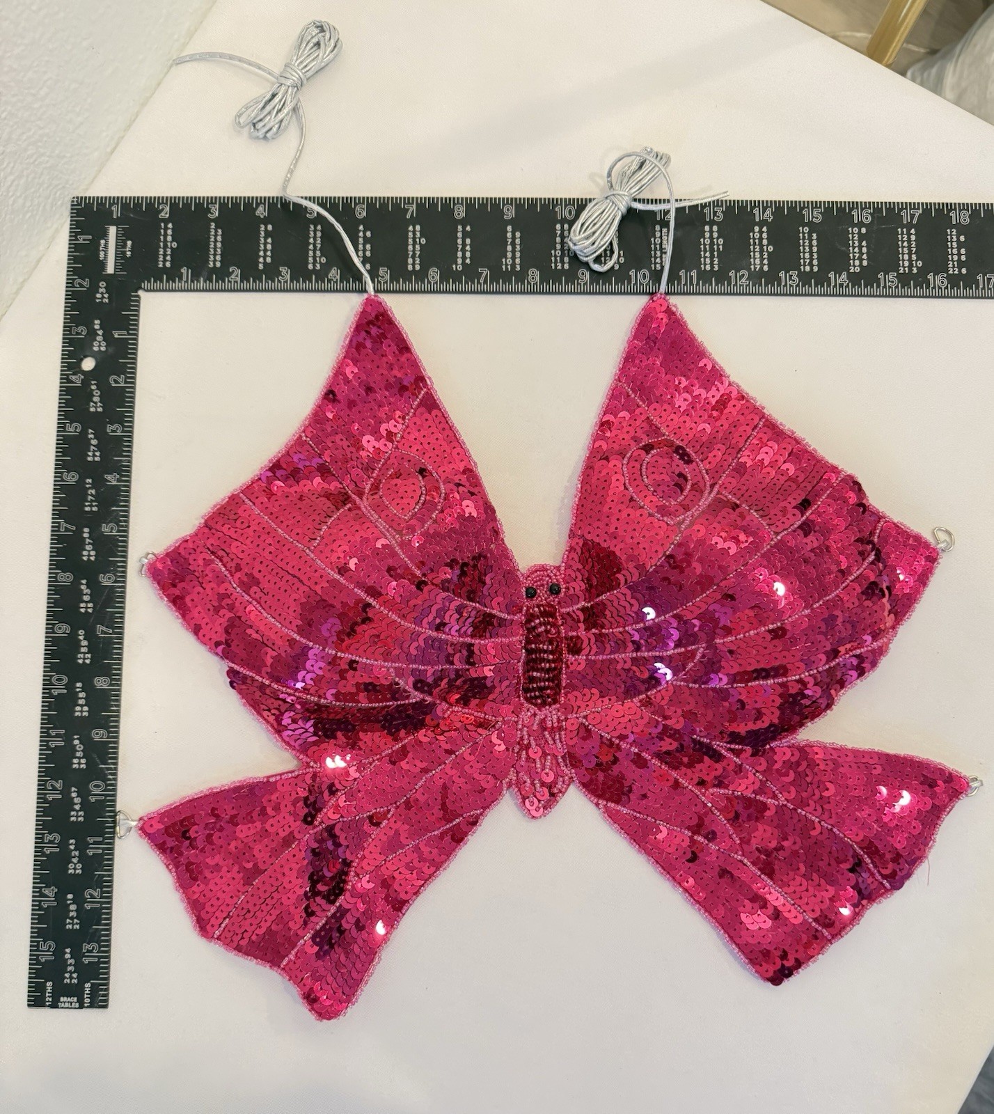 Butterfly Sequin Tank Top Fuchsia Adjustable, Open Back. Fairy Women’s Top
