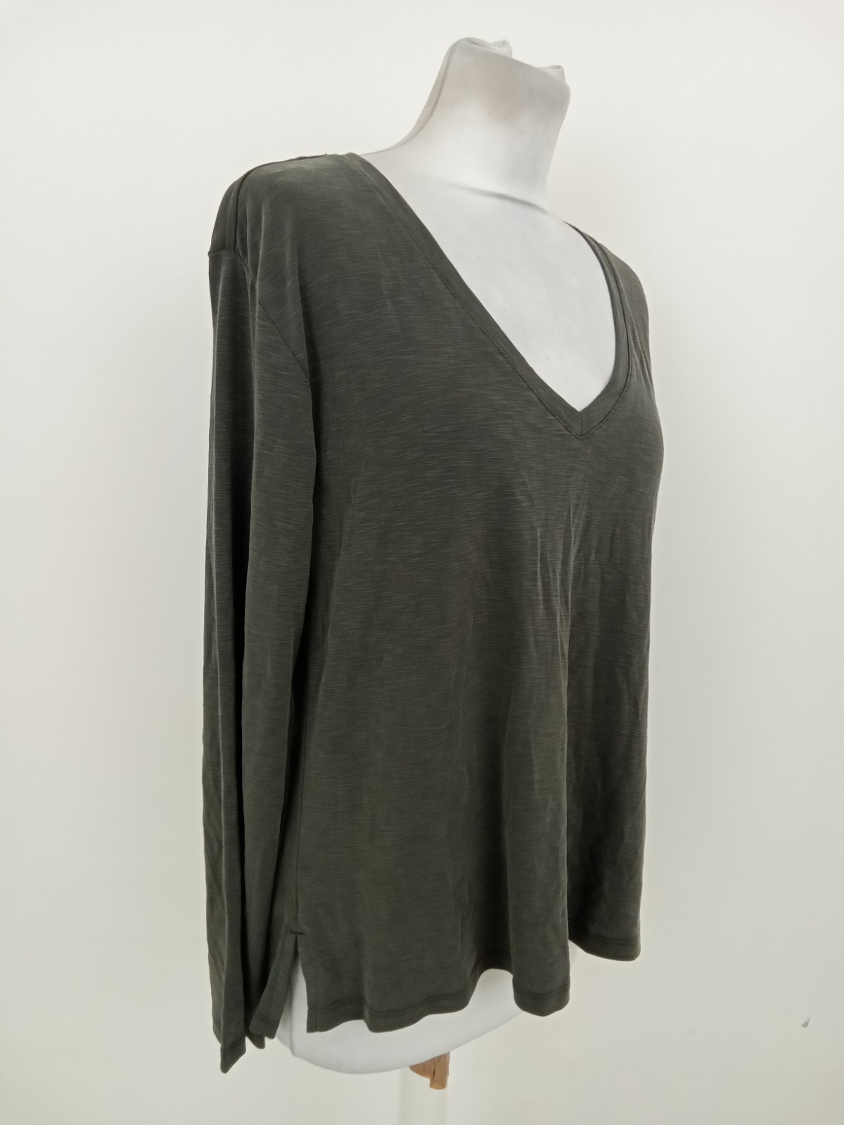 Per Una Women’s Top Carbon Modal Rich V-Neck Softshell Long Sleeves New