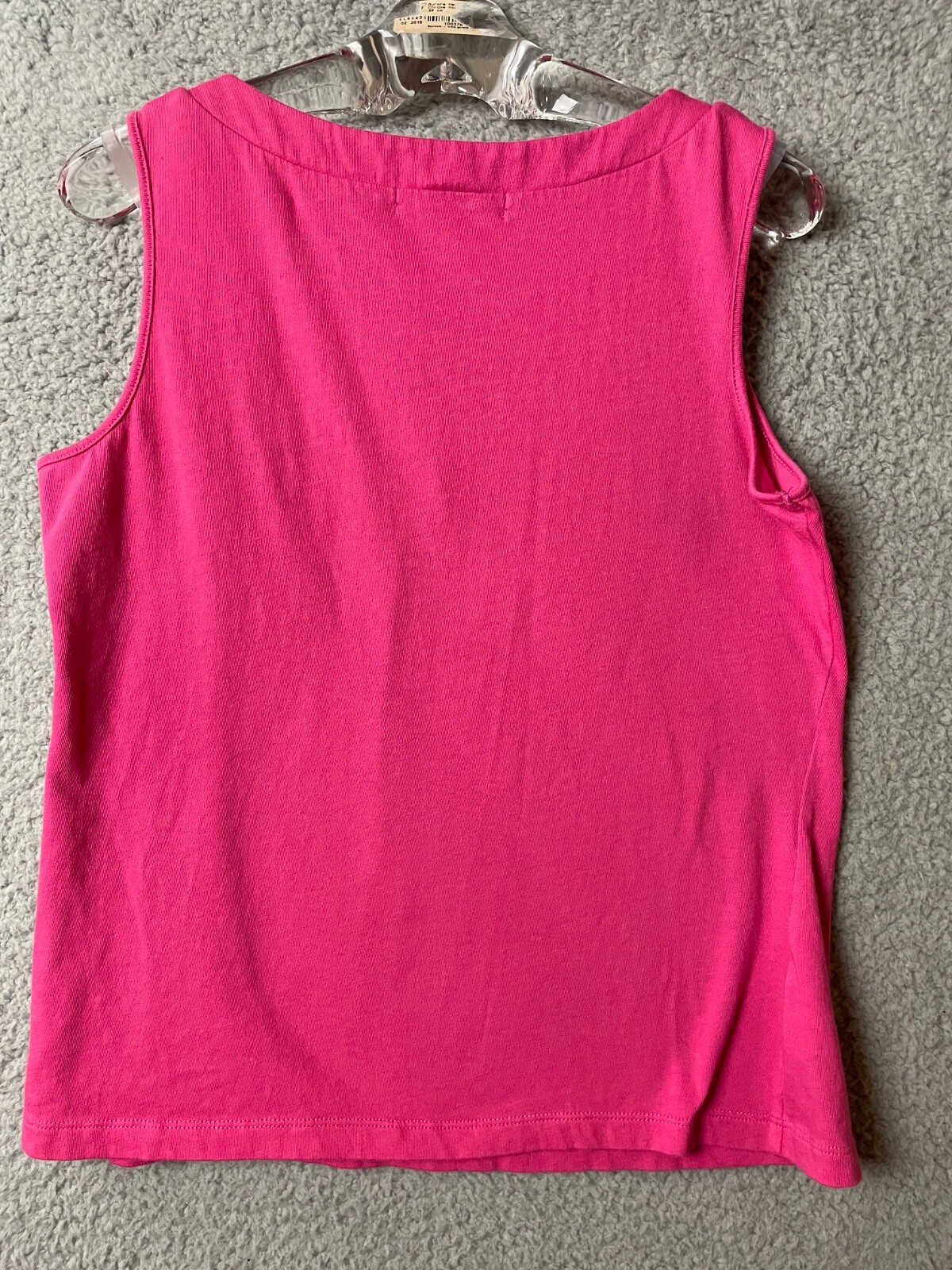 Sigrid Olsen Top Tank Womens M Hot Pink Fuchsia Beading Sleeveless Summer