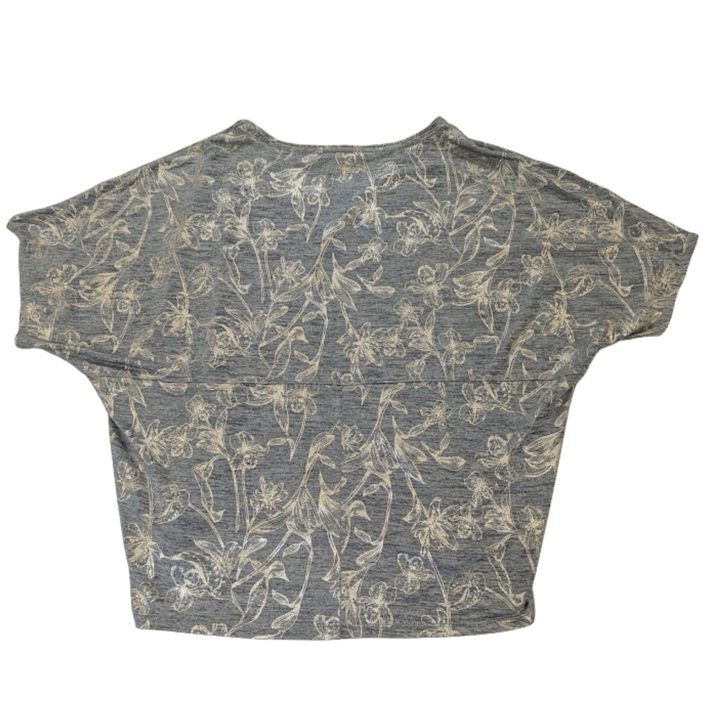 Metallic Foil Dolman Top | WHBM Gold Floral V-Neck Soft Knit Blouse M NWT