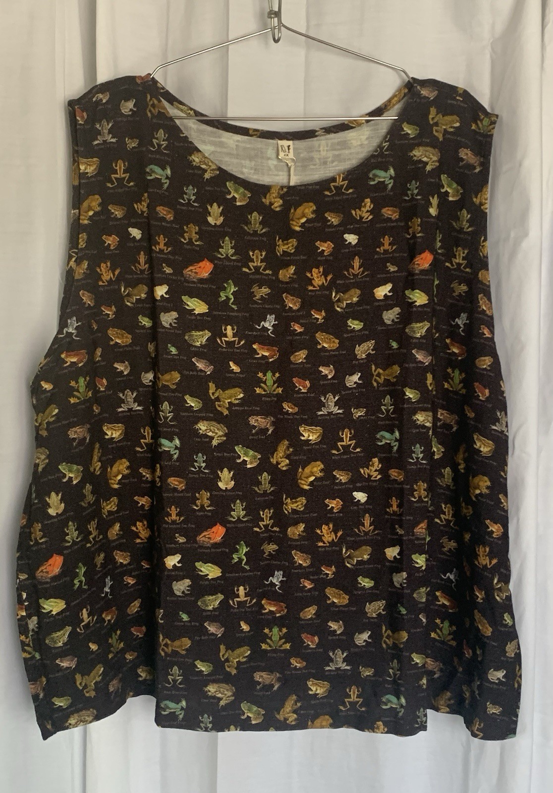 Fashion Brand Company Penelope Gazin 4X Favorite Frogs Soft Linen Shift Tank NWT
