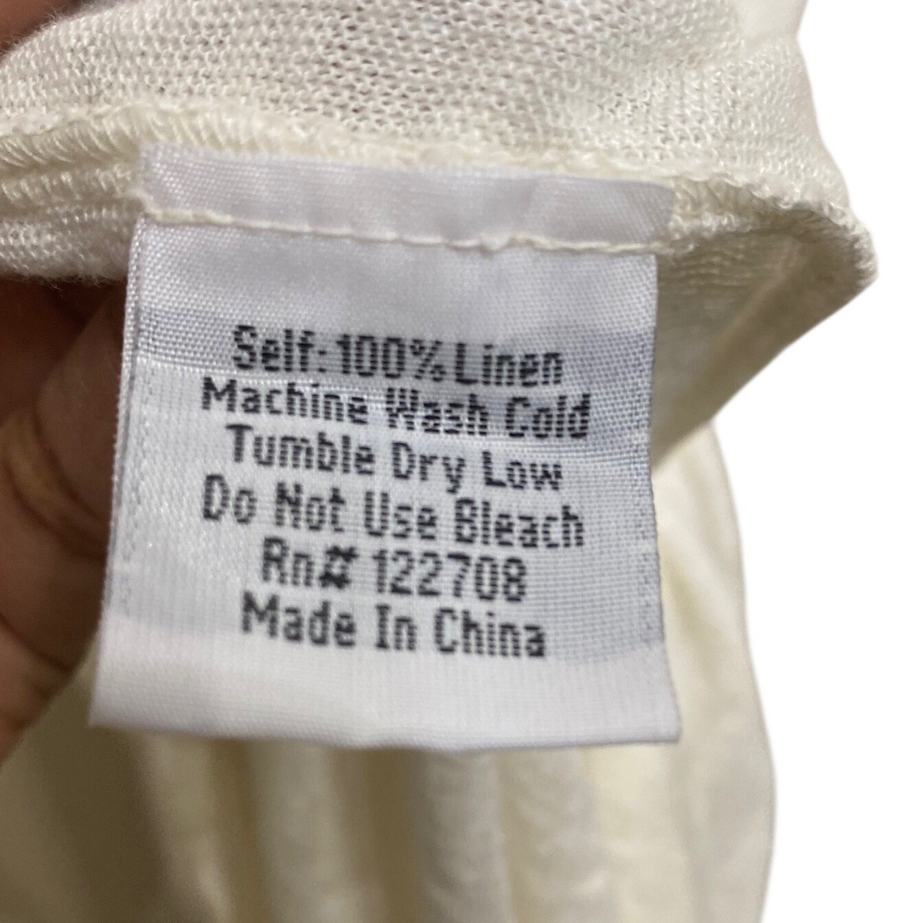 Pete & Greta Johnny Was White 100% Linen Asymmetrical Tunic Top Womens XS