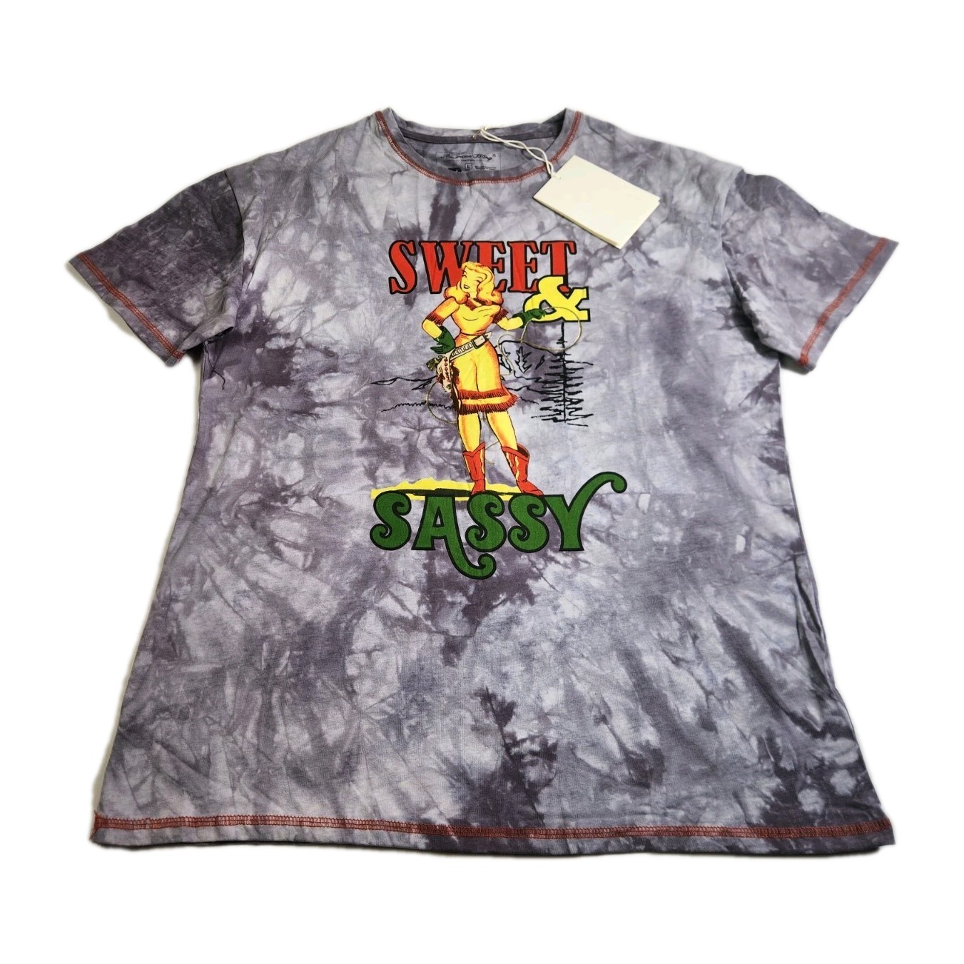 The American Bling Sweet & Sassy Cowgirl T-Shirt Short Sleeve Gray Women New NWT