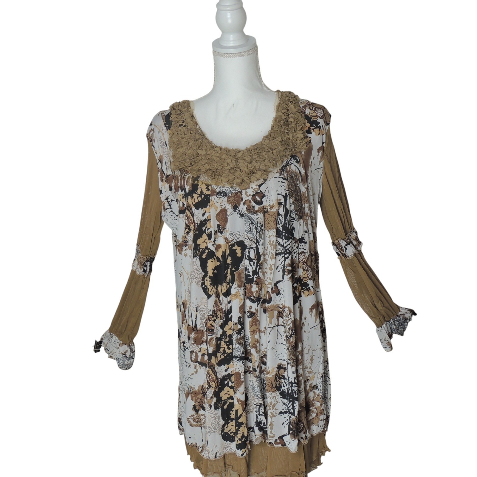Pretty Angel Fairy Boho Whimsical Tunic Lined Blouse Top X-Large