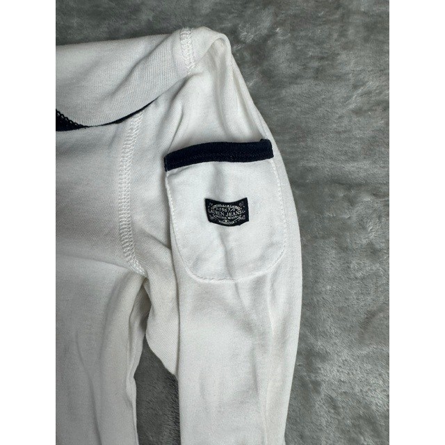 Lauren Jeans Co Ralph Lauren Top Womens S White Navy Boat Neck Button Nautical