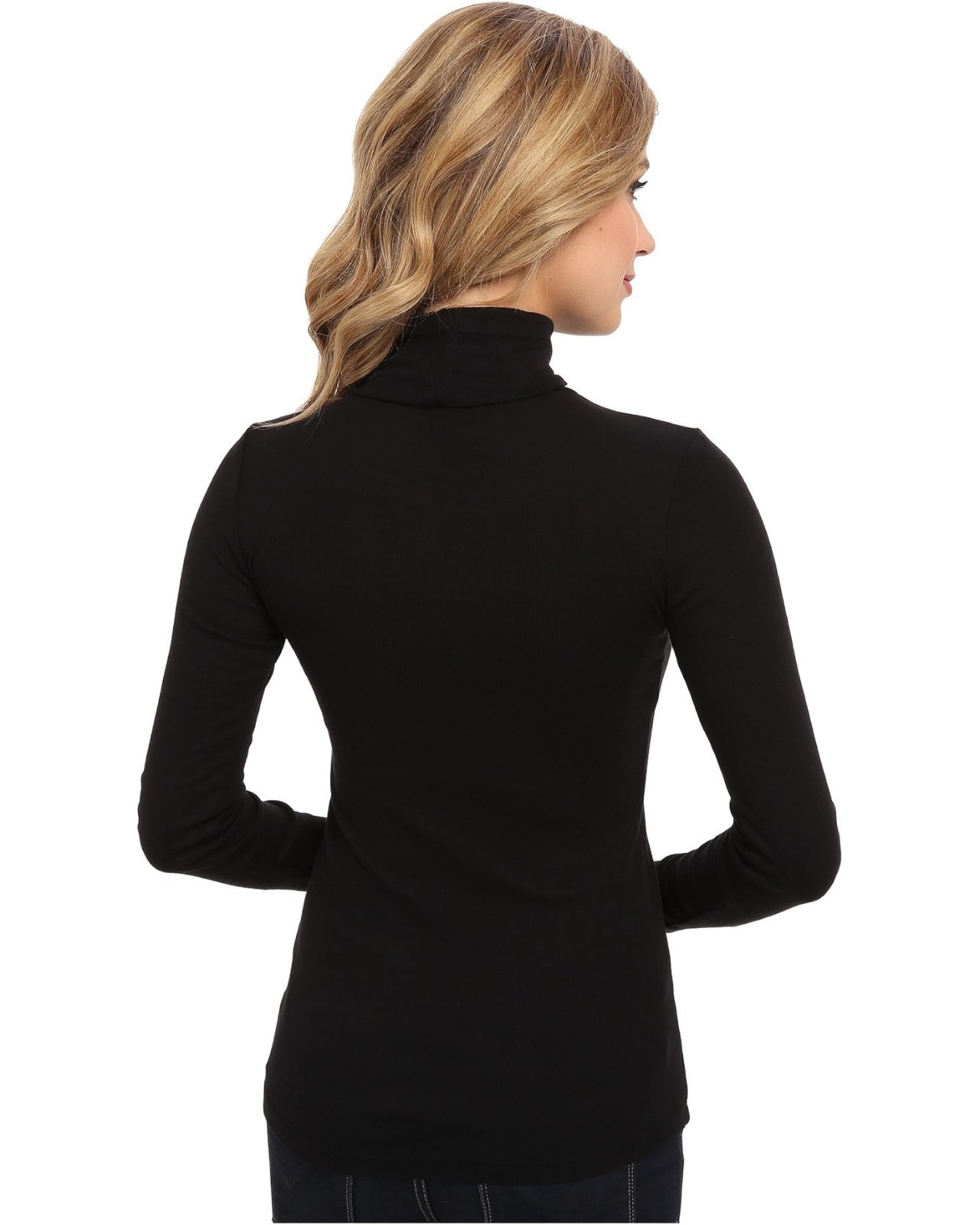 Splendid L72734 Black 1×1 Classic Long Sleeve Turtleneck Pullover Size XL