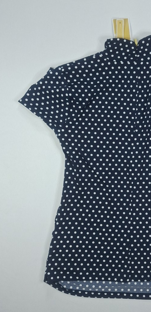 Michael Kors M Women’s Midnight Blue / White Polka Dot Blouse NWT