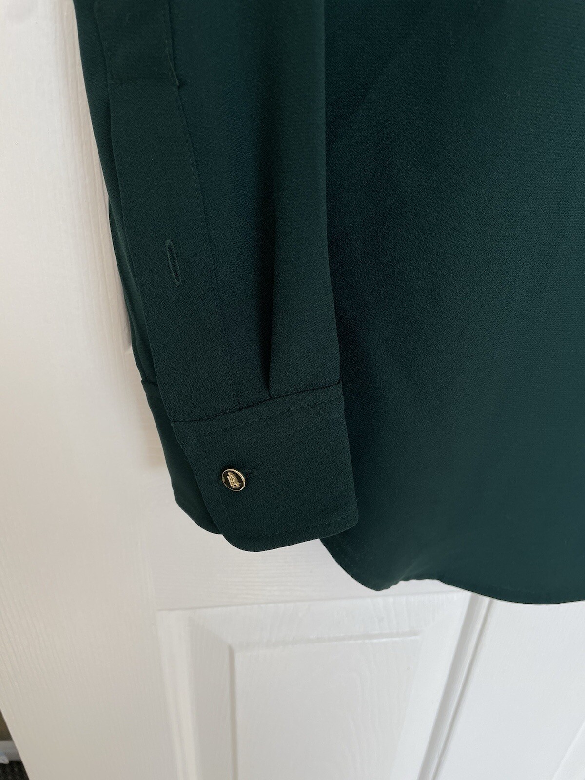 NWT $125 Lauren Ralph Long Sleeve Shirt Blouse Deep Pine Small Women’s Holiday