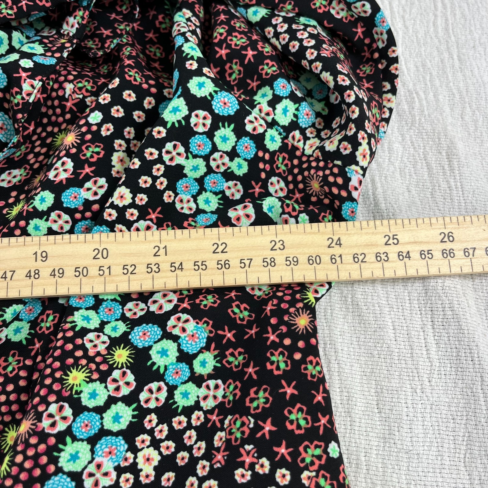 Joanna Women’s 2X Top Art To Wear Abstract Floral 3/4 Sleeve Button Up Lagenlook