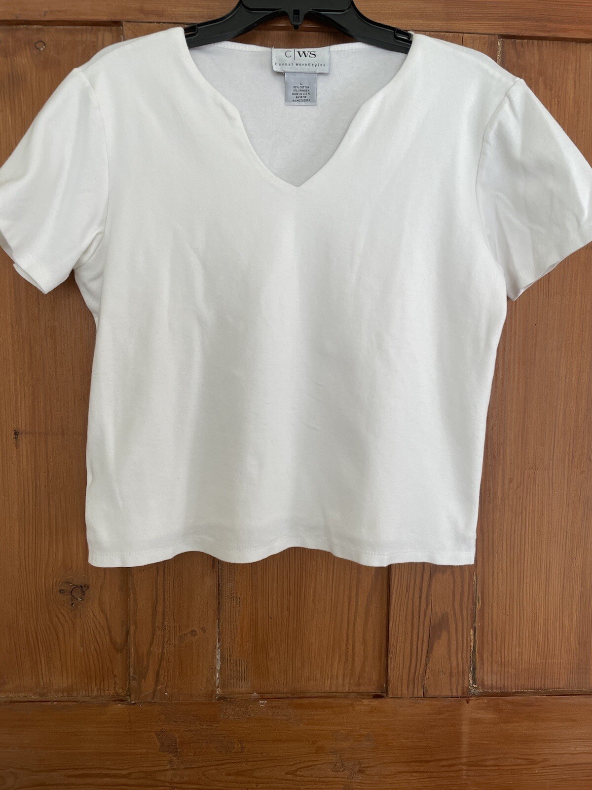 Womens Casual Work styles CWS White Knit Top Size Large
