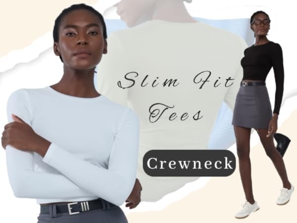 Slim Fit Long Sleeve Top T Shirt Women Basic Soft Stretchy Plain Tee, XXL Purple