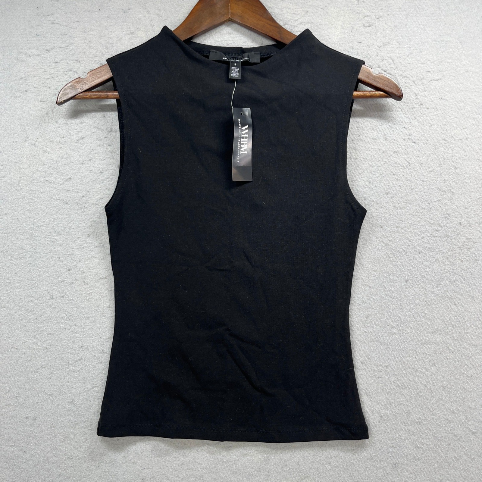 White House Black Market Shell Top Women S Black High Neck Sleeveless Stretch