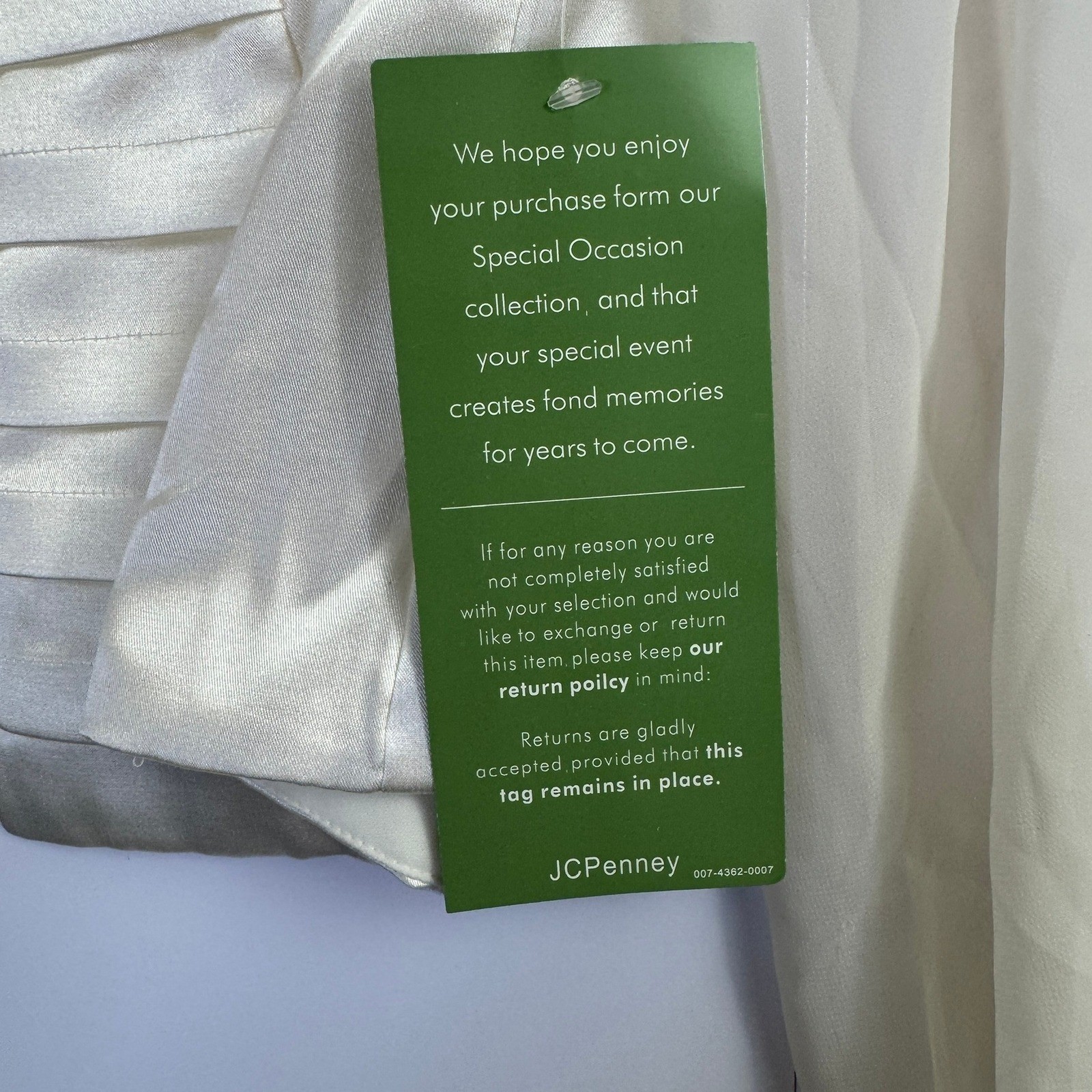 J.R. Nites Carol Lin Ivory Satin Pleated Rhinestone Button Formal Blouse Size 16