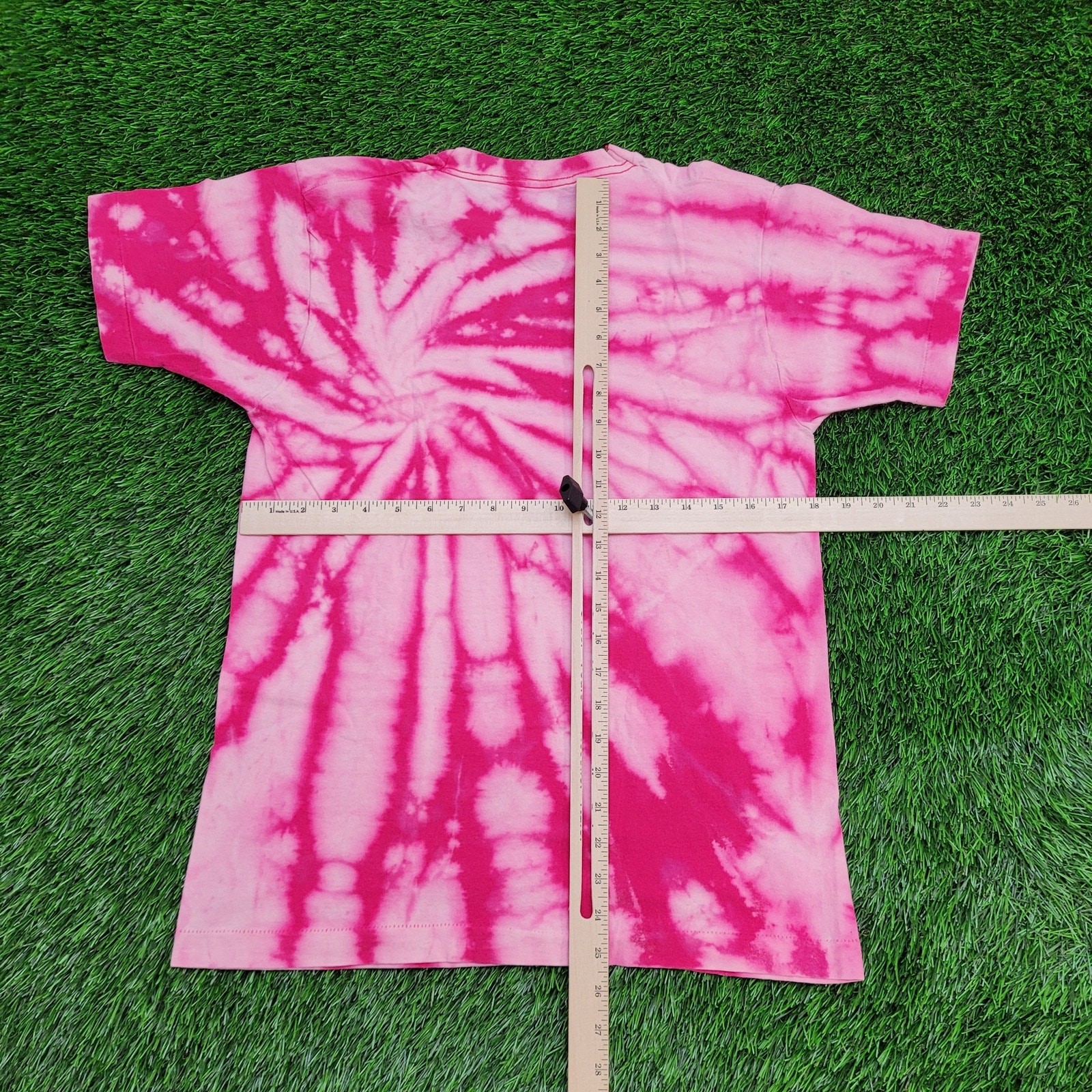 Vintage 80s Spiral Pocket Tie-Dye Shirt Women Small 18×25 Pink