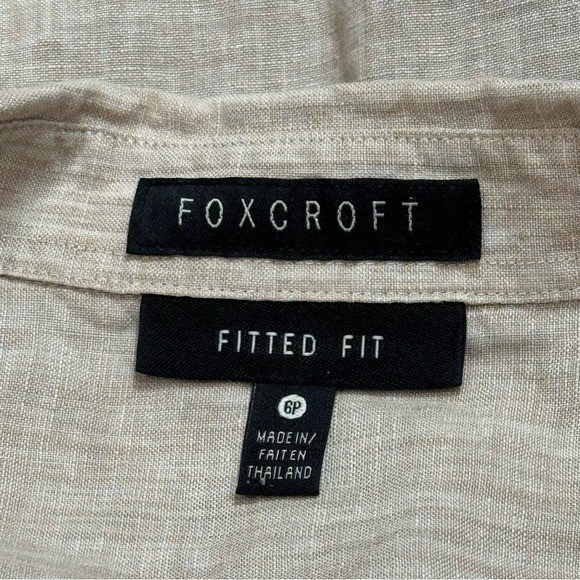 Foxcroft Ivory 100% Linen Fitted Fit Cottagecore Granola Girl Summer Vest 6P