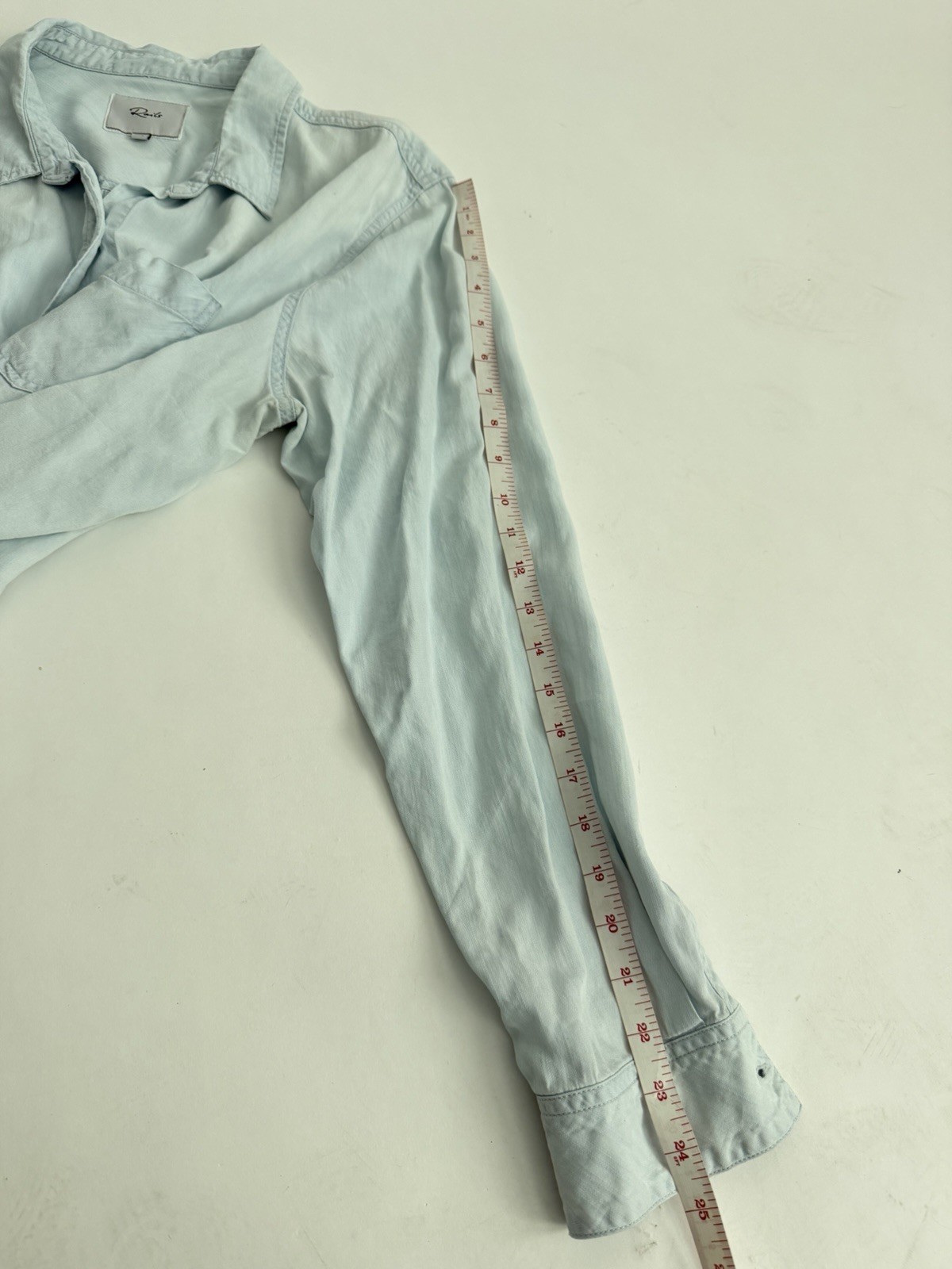 Rails Ingrid Raw-Light Vintage Chambray Button Front Top Sz XL Tencel Capsule