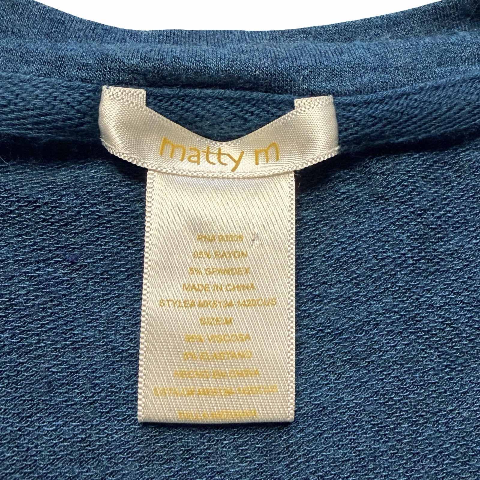 Marty M Side Zippers Buttery Soft Teal Long Sleeve Flowy T Size M/L