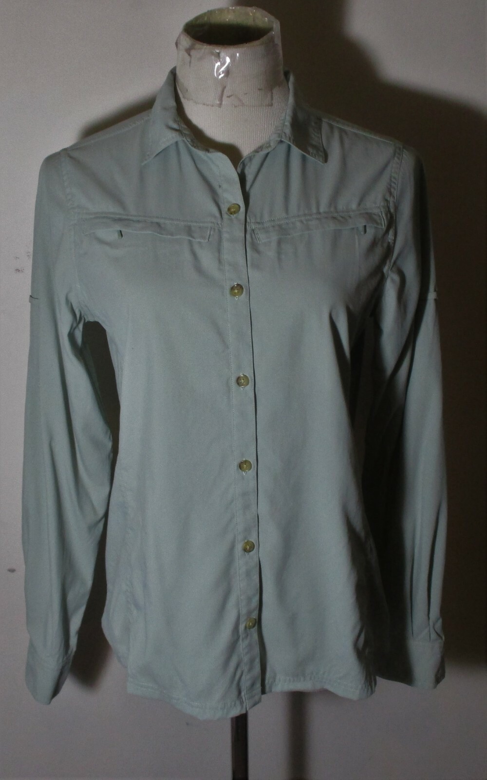 EASTERN MOUNTAIN Sports Green 100% Nylon Vented Shirt Size S NWOT