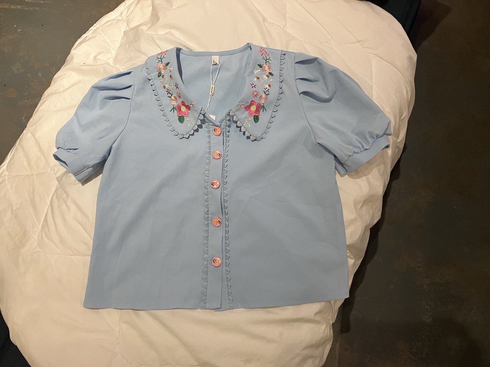 Ladies Beautiful Mochy Lace Blouse Size Please See Pictures (one Size “TU”)