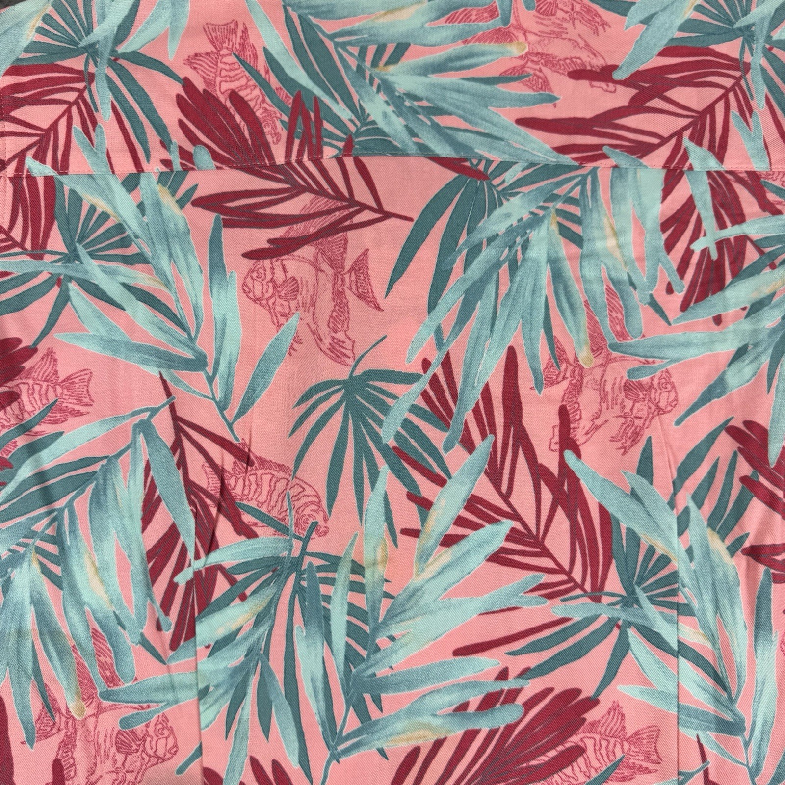 Columbia River Resort Shirt Womens Medium Pink Tropical Floral Hawaiian Button