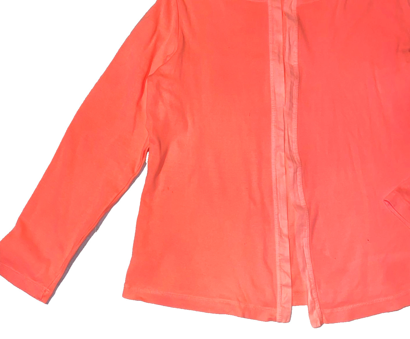 Fresh Produce large orange $74 essential jersey cotton open cardigan top nwt L