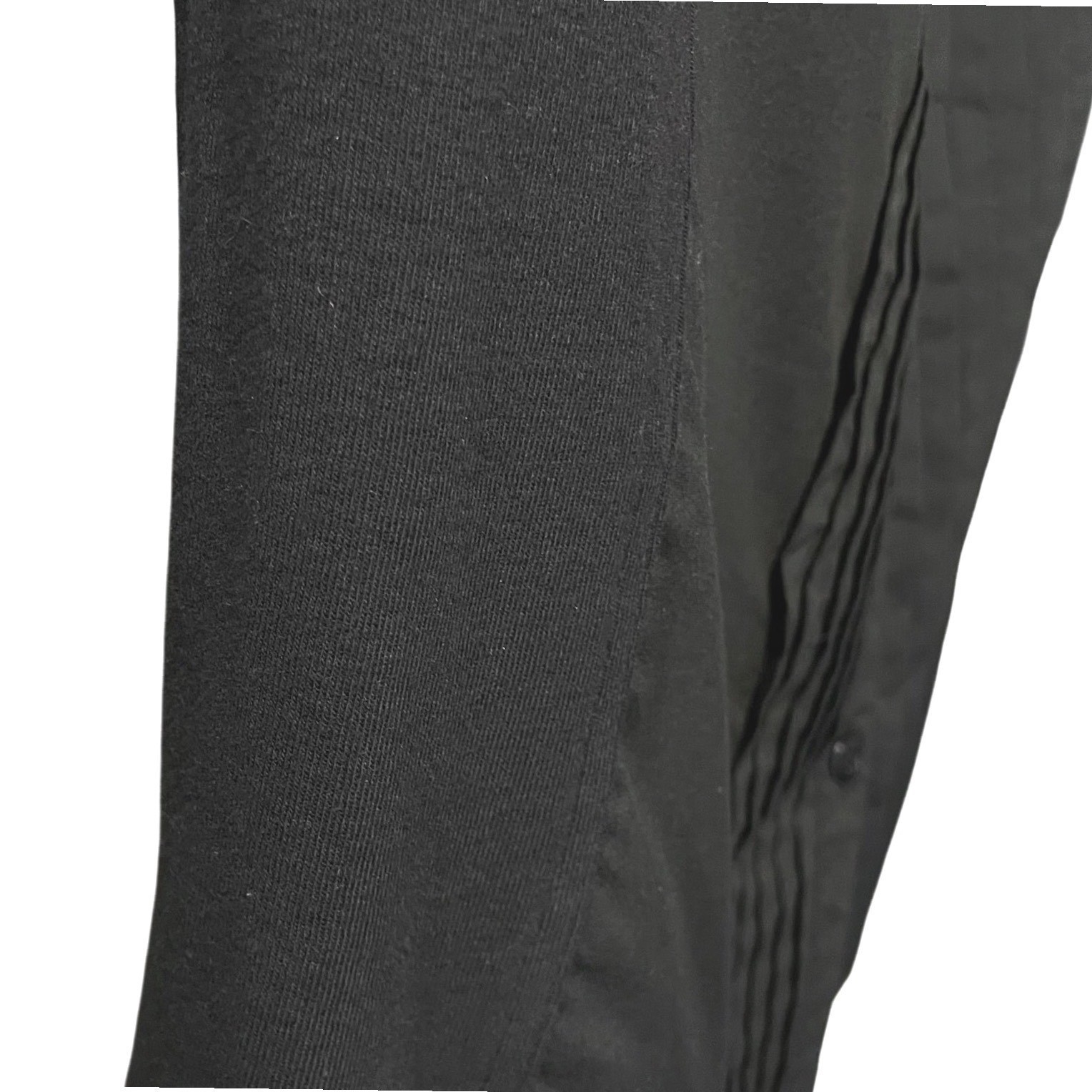 Investments Black Pintuck Button Down Shirt Women’s 1X Stretch 3/4 Sleeve