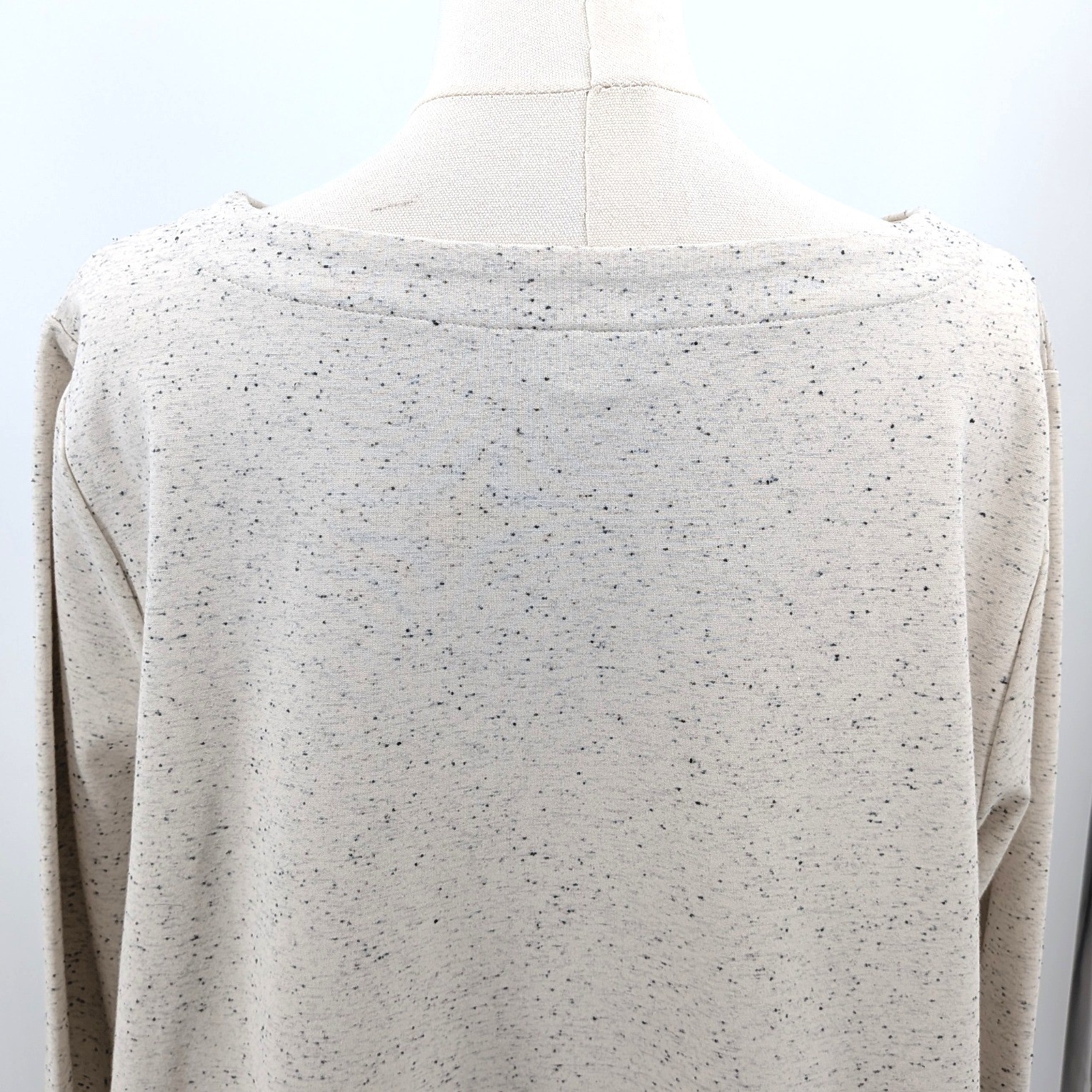 J Jill Speckled Knit Tunic Layered Hem Beige Minimalist Top XL