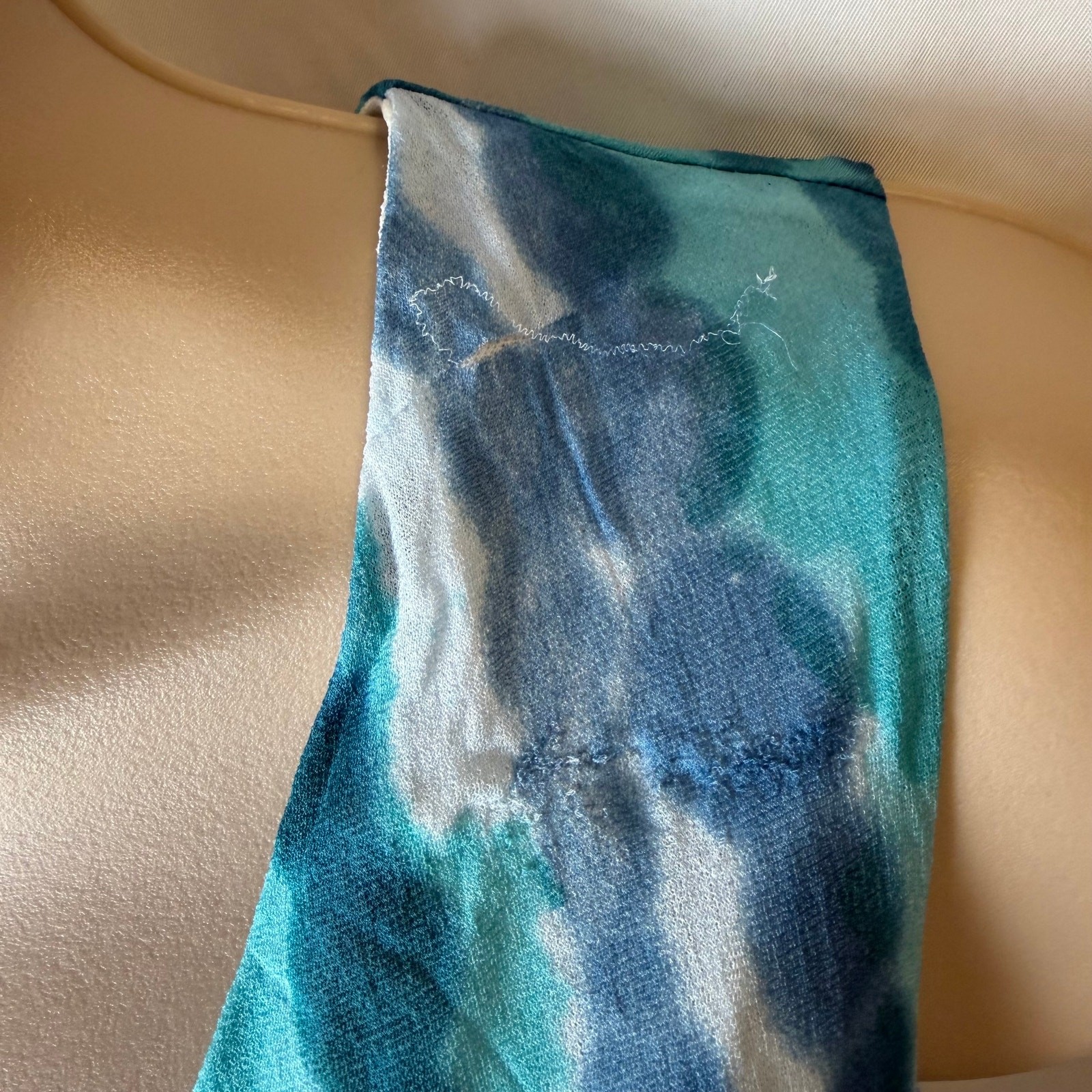 Pendleton Silk Blend Abstract Watercolor Tank Top Blue Teal Size L Artsy FLAW
